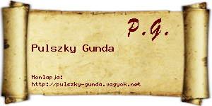 Pulszky Gunda névjegykártya